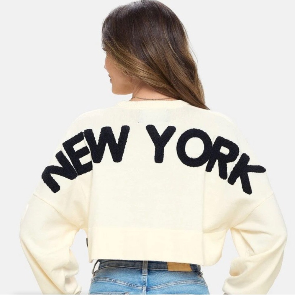 NWT SPIRIT JERSEY New York Sweater Crop Top. Size XXL $99 - Picture 3 of 5